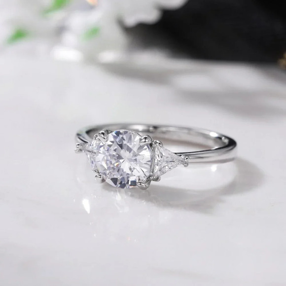 🌸OVAL CUT SILVER SOLITAIRE PROMISE WEDDING ENGAGEMENT RINGS, K762 - Picture 6 of 7